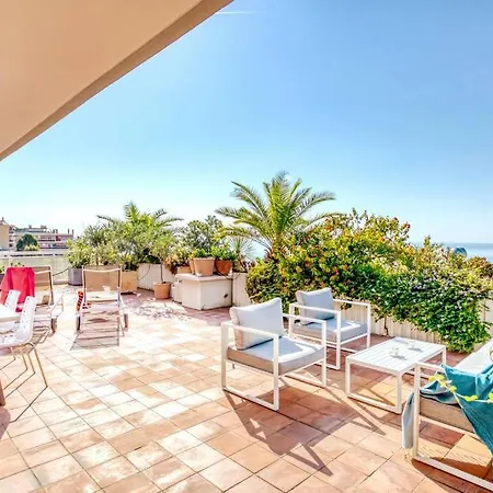 Apartment L1 Azurmer For 6 180 Panoramic Sea View A Terrce Parking Nizza