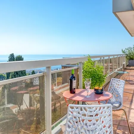 Apartment L1 Azurmer For 6 180 Panoramic Sea View A Terrce Parking Nizza