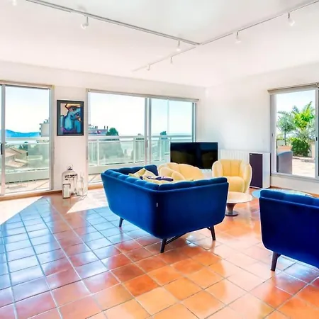 L1 Azurmer For 6 180 Panoramic Sea View A Terrce Parking דירה *